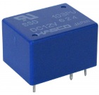 relays,contactor-شکل یک رله آبی که پایه های آن روی برد لحیم می شوند